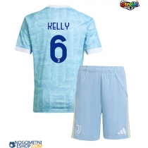 Otroški Nogometni dresi Juventus Lloyd Kelly #6 Gostujoči 2025-26 Kratek Rokav (+ Kratke hlače)